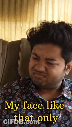 Man In Floral Shirt Making Funny Face Saying My Face Like That Only GIF