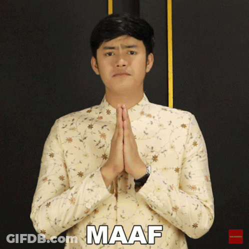 Man In Floral Shirt Saying Maaf GIF
