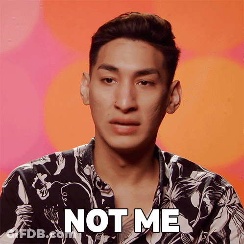 Man In Floral Shirt Saying Not Me GIF