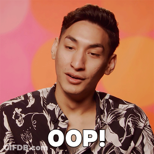 Man In Floral Shirt Saying Oops GIF
