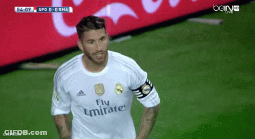 Man In Fly Emirates Jersey Running On Field GIF
