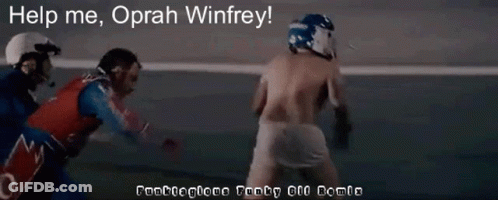 Man In Football Helmet Running Help Me Oprah Winfrey GIF