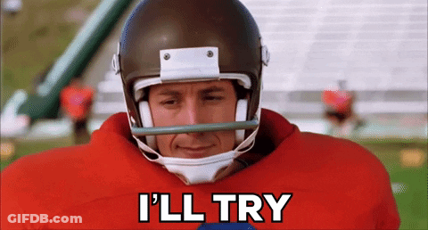 Man In Football Helmet Saying I'll Try GIF
