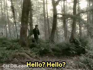 Man In Forest Saying Hello Hello GIF