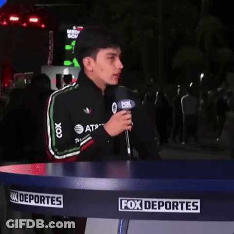 Man In Fox Deportes Jacket Holding Microphone GIF