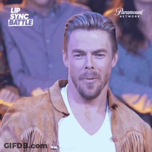 Man In Fringed Jacket In Front Of Paramount Logo GIF