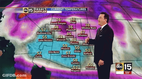 Man In Front Of ABC 15 Desert Doppler Map GIF