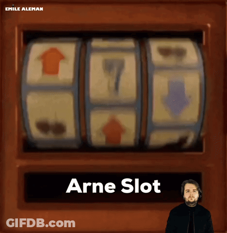 Man In Front Of Arne Slot Slot Machine GIF