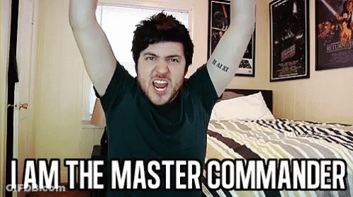 Man In Front Of Bed I Am The Master Commander GIF