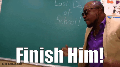 Man In Front Of Blackboard Last Day Of School GIF