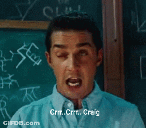 Man In Front Of Blackboard Saying Craig GIF