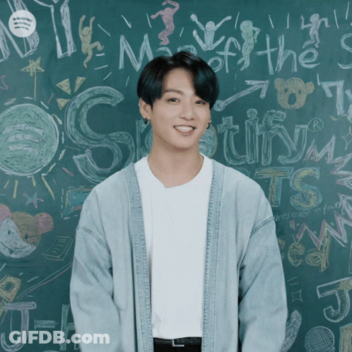 Man In Front Of Blackboard Saying Spotify GIF