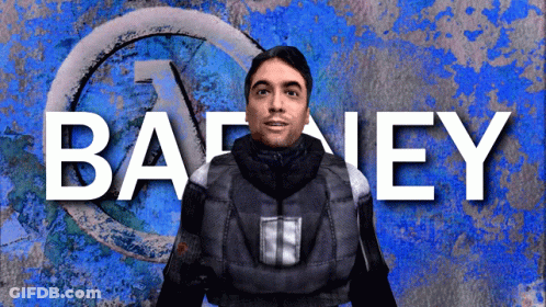 Man In Front Of Blue Background Named Barley GIF
