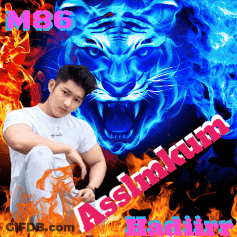Man In Front Of Blue Tiger Assalamualaikum GIF