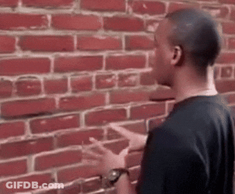 Man In Front Of Brick Wall GIF