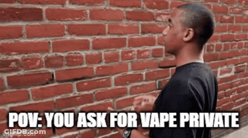 Man In Front Of Brick Wall POV You Ask For Vape Private GIF