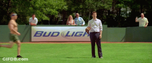 Man In Front Of Bud Light Banner GIF