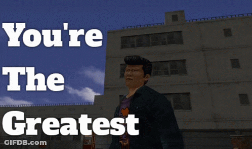 Man In Front Of Building Saying You're The Greatest GIF