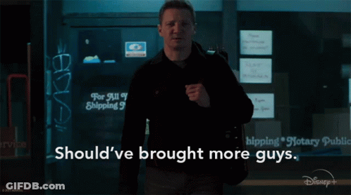 Man In Front Of Building Should've Brought More Guys GIF