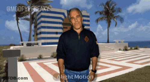 Man In Front Of Building With Alight Motion GIF