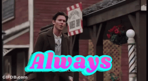 Man In Front Of Building With Always GIF