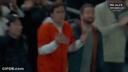 Man In Front Of Car Saying FS1 ALCS GIF