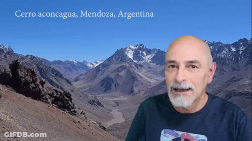 Man In Front Of Cerro Aconcagua Mendoza Argentina GIF