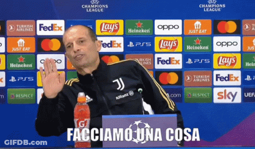 Man In Front Of Champions League Ad GIF