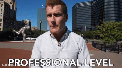 Man In Front Of City Saying Professional Level GIF