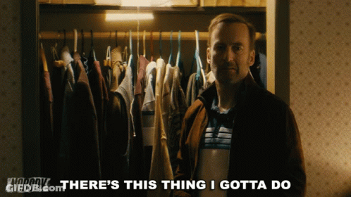 Man In Front Of Closet Saying There's This Thing I Gotta Do GIF