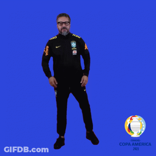 Man In Front Of Copa America Background GIF