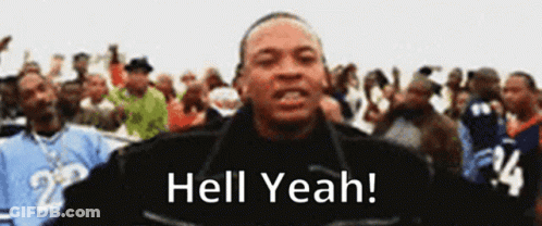 Man In Front Of Crowd Saying Hell Yeah GIF