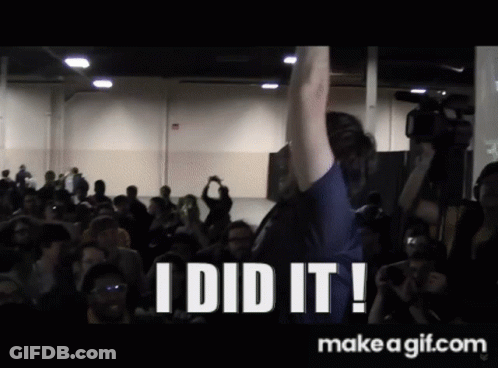 Man In Front Of Crowd Saying I Did It GIF
