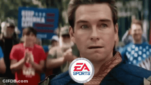 Man In Front Of Crowd With EA Sports Logo GIF