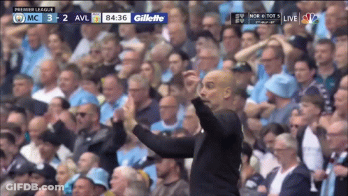 Man In Front Of Crowd With Gillette Logo GIF