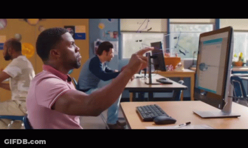 Man In Front Of Dell Computer GIF