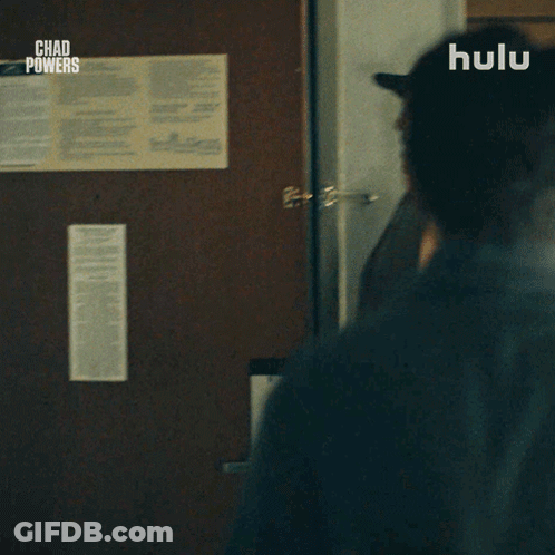 Man In Front Of Door Saying Chad Powers GIF