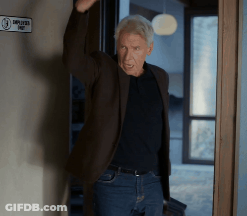 Man In Front Of Employees Only Sign GIF