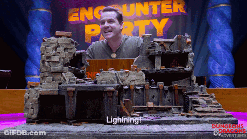 Man In Front Of Encounter Party Sign GIF