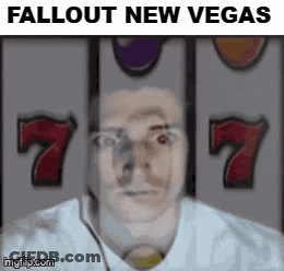 Man In Front Of Fallout New Vegas Slot Machine GIF