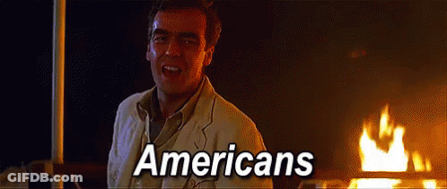Man In Front Of Fire With Americans GIF