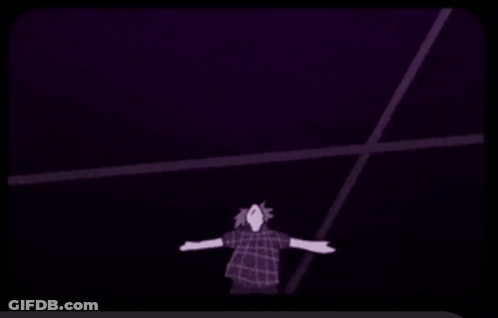 Man In Front Of Giant Hand GIF