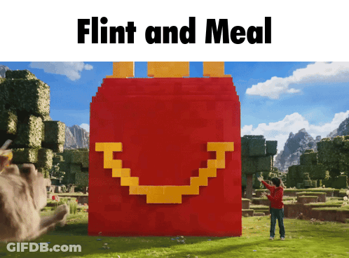 Man In Front Of Giant McDonald's Happy Meal Bag GIF