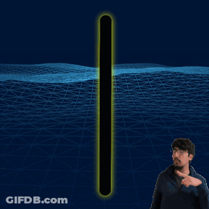 Man In Front Of Glowing Yellow Line GIF