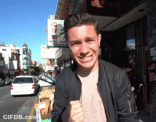Man In Front Of Great East Restaurant GIF