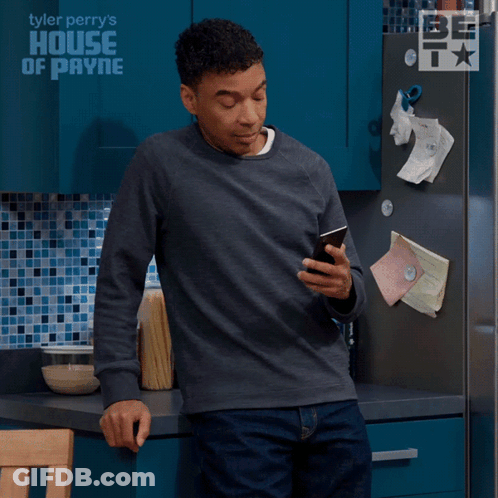 Man In Front Of House Of Payne Fridge GIF