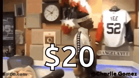 Man In Front Of Jersey Saying $20 GIF