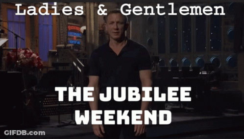 Man In Front Of Ladies & Gentlemen Sign GIF