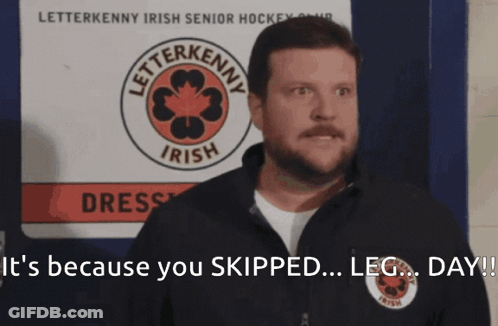 Man In Front Of Letterkenny Irish Senior Hockey Club Sign GIF