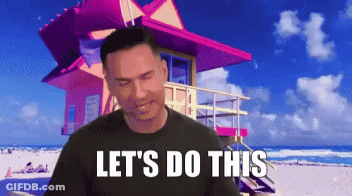 Man In Front Of Lifeguard Tower Lets Do This GIF